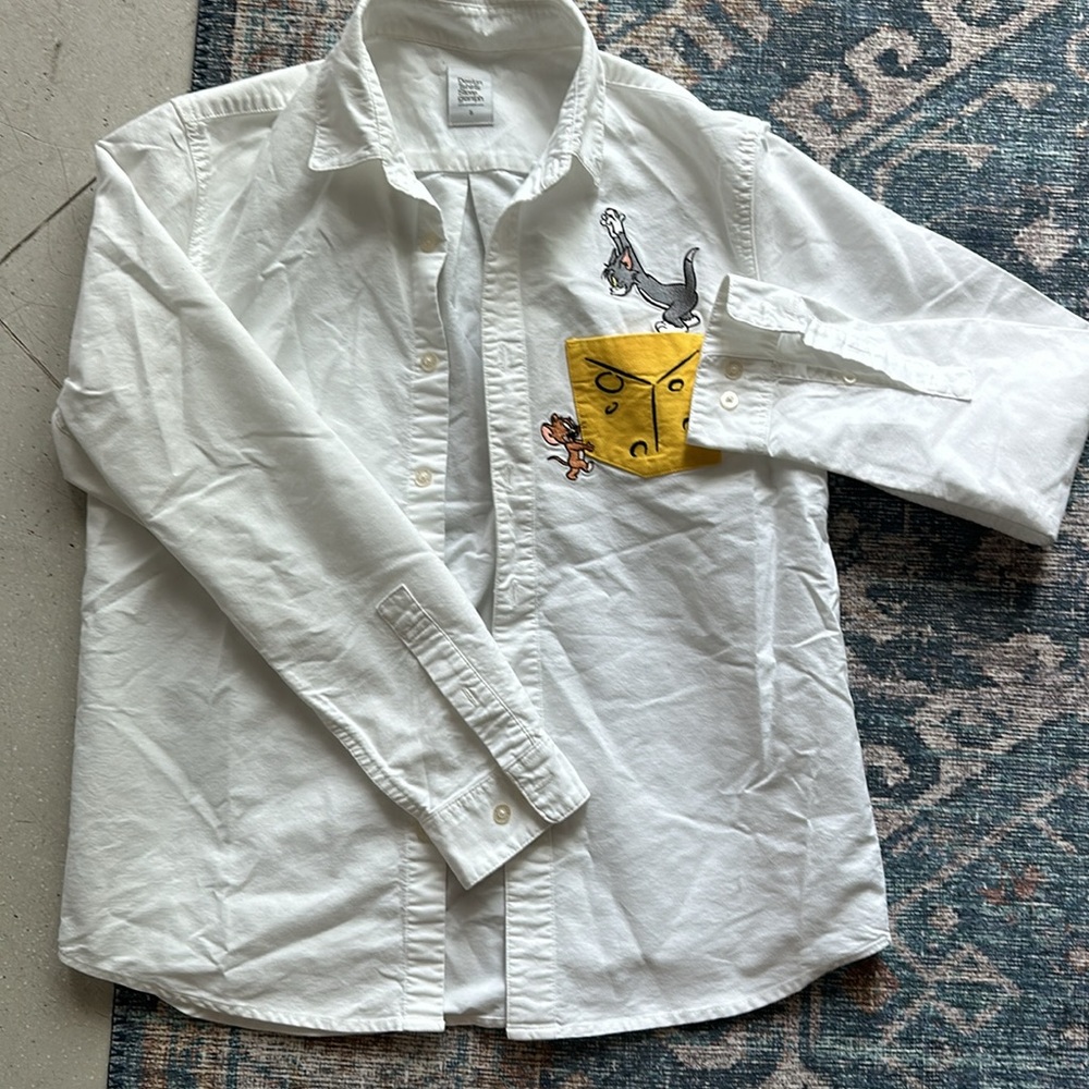 RARE Graniph Japan + Tom & Jerry Pocket Shirt in White - Picture 2 of 6